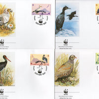 Gibraltar 1991 WWF Stork Vulture Shag Barbary Sc 591-94 Wildlife Animals Fauna FDCs # 112 - Phil India Stamps