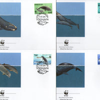 Faroe Islands 1990 WWF Whales Fish Marine Life Sc 208-11 Fauna Wildlife Animals Mammals FDCs # 99 - Phil India Stamps